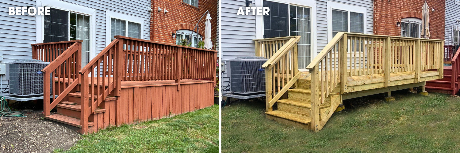 before and after wooden deck